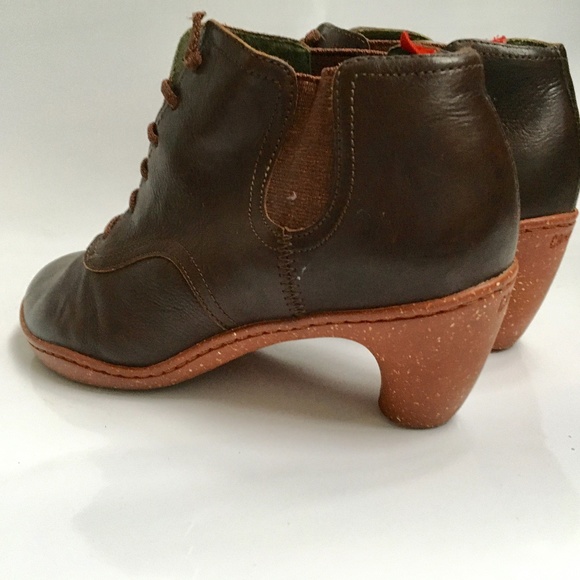 Camper Booties Leather Lace Up Sz 6 1/2 Brown - Picture 8 of 11